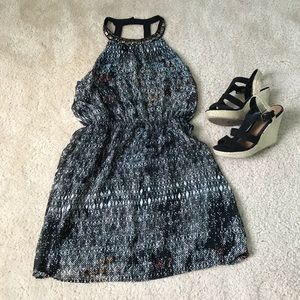 Multicolored Black Based Dress